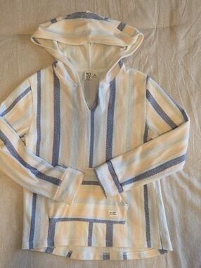Roxy Girls V-Neck Beach Hooded Sweater Size M 10/12